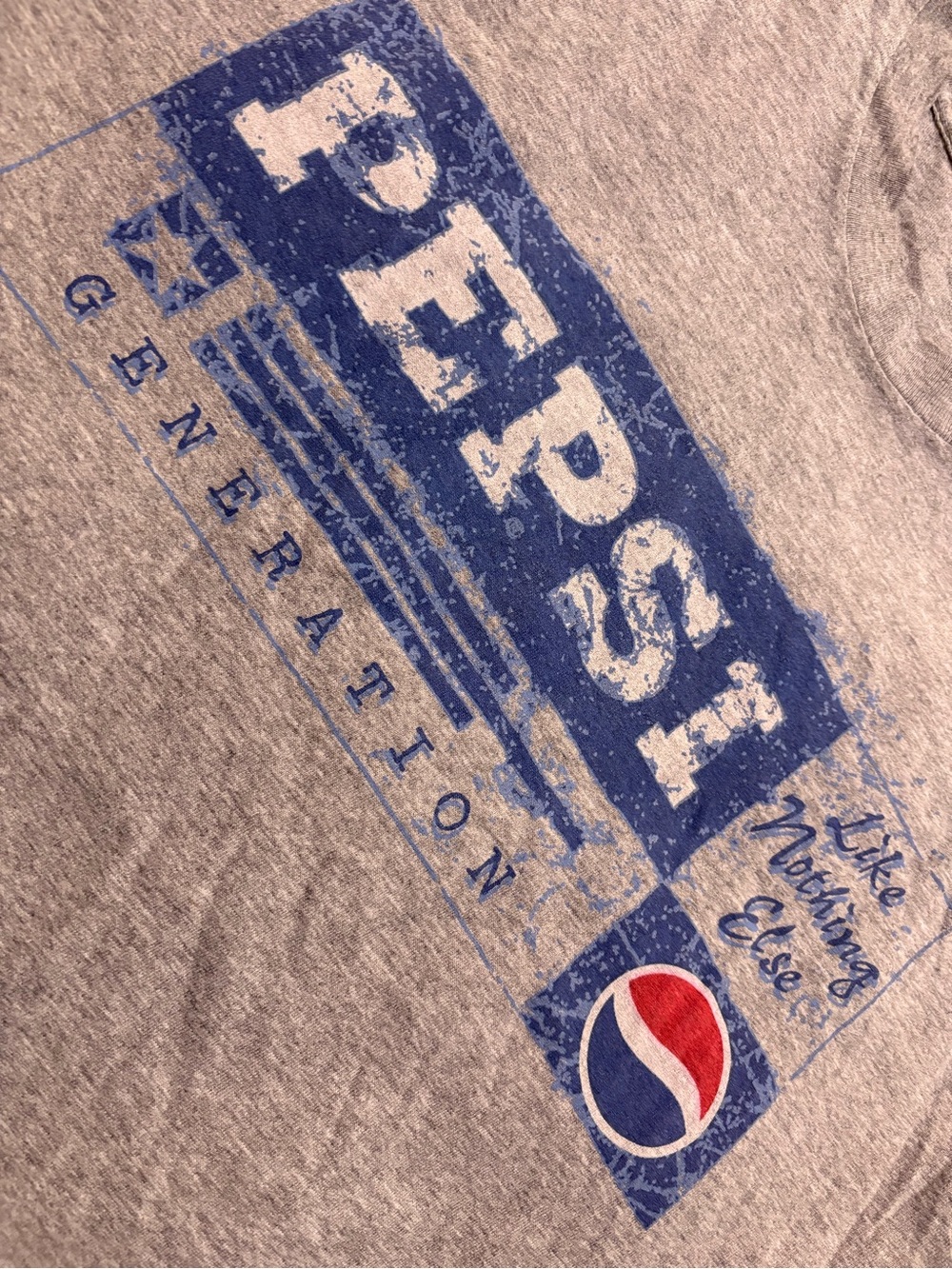 Pepsi Grey Graphic Tee - Blue & Red Logo